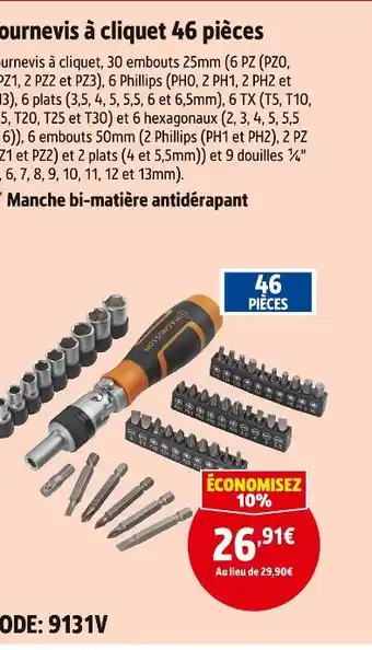 Screwfix MAGNUSSON Tournevis à cliquet 46 pièces offre