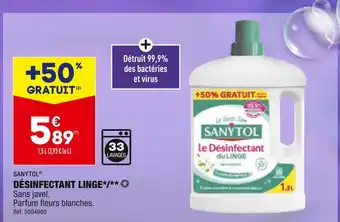 ALDI SANYTOL DÉSINFECTANT LINGE offre