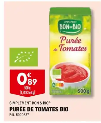 ALDI SIMPLEMENT BON & BIO PURÉE DE TOMATES BIO offre