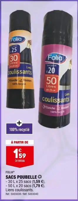 ALDI FOLIA SACS POUBELLE offre