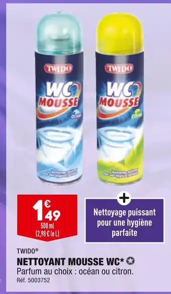 ALDI TWIDO NETTOYANT MOUSSE WC offre