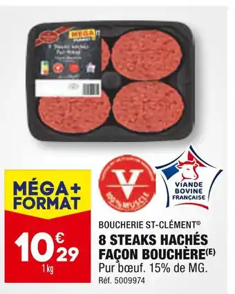 ALDI BOUCHERIE ST-CLÉMENT 8 STEAKS HACHÉS FAÇON BOUCHÈRE offre