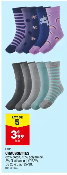 ALDI L&D CHAUSSETTES offre