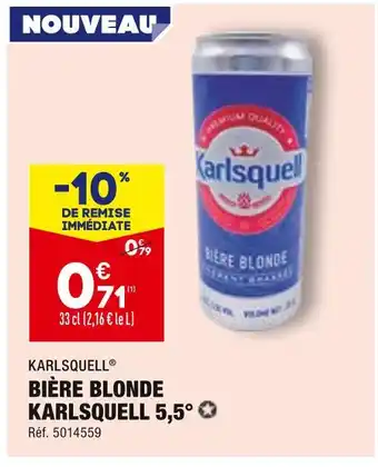 ALDI KARLSQUELL BIÈRE BLONDE 5,5° offre