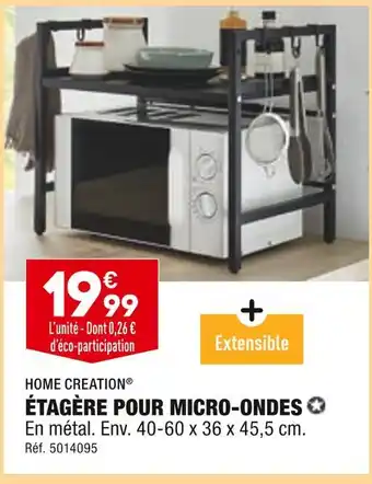ALDI HOME CREATION ÉTAGÈRE POUR MICRO-ONDES offre