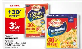 ALDI PRÉSIDENT EMMENTAL offre