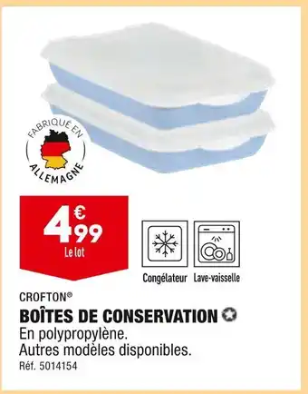 ALDI CROFTON BOÎTES DE CONSERVATION offre