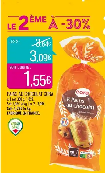 Match CORA PAINS AU CHOCOLAT offre