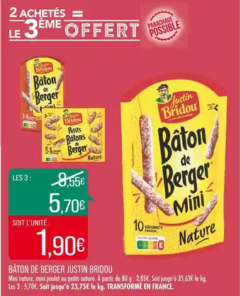 Match JUSTIN BRIDOU BÂTON DE BERGER offre