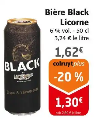 Colruyt Licorne Bière Black offre