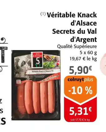 Colruyt Secrets du Val d'Argent Véritable Knack d'Alsace offre