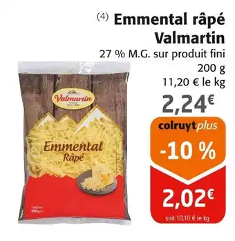 Colruyt Valmartin Emmental râpé offre