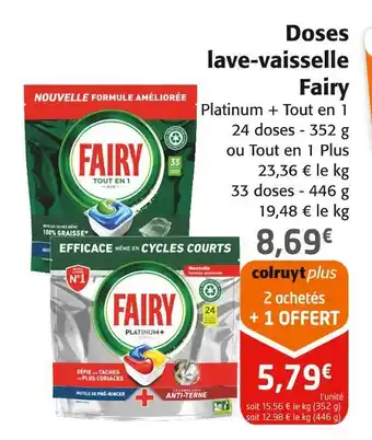 Colruyt Fairy Doses lave-vaisselle offre