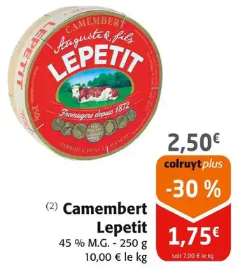Colruyt Lepetit Camembert offre