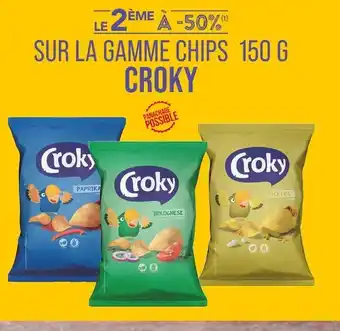 Match CROKY LE 2ÈME À -50% SUR LA GAMME CHIPS 150 G CROKY offre