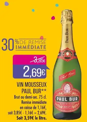 Match PAUL BUR VIN MOUSSEUX offre