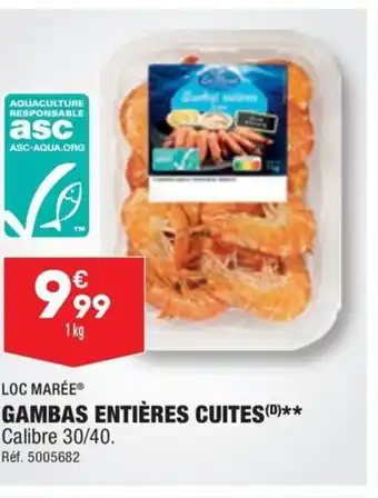 ALDI GAMBAS ENTIÈRES CUITES offre