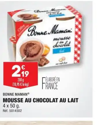 ALDI MOUSSE AU CHOCOLAT AU LAIT offre