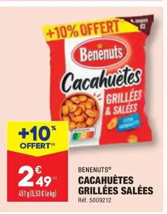 ALDI CACAHUÈTES GRILLÉES SALÉES offre