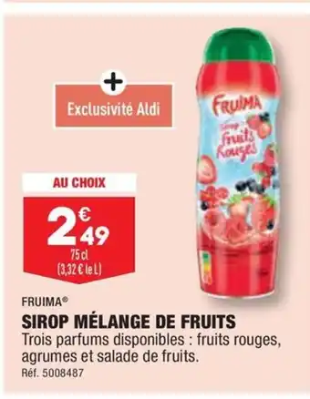 ALDI SIROP MÉLANGE DE FRUITS offre
