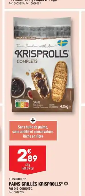 ALDI PAINS GRILLÉS KRISPROLLS offre