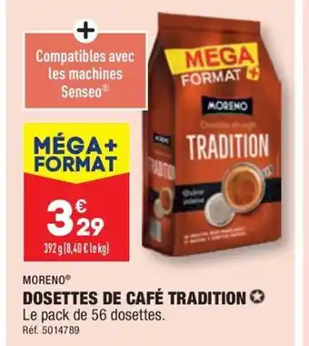 ALDI DOSETTES DE CAFÉ TRADITION offre