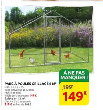 Rural Master PARC À POULES GRILLAGÉ 6 M² offre