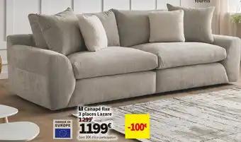 Conforama CANAPE FIXE 3 PLACES LAZARE offre