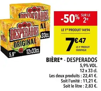 Supeco DESPERADOS BIÈRE offre