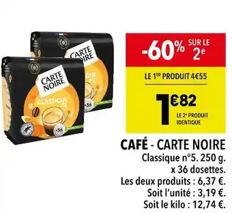 Supeco CARTE NOIRE CAFÉ offre
