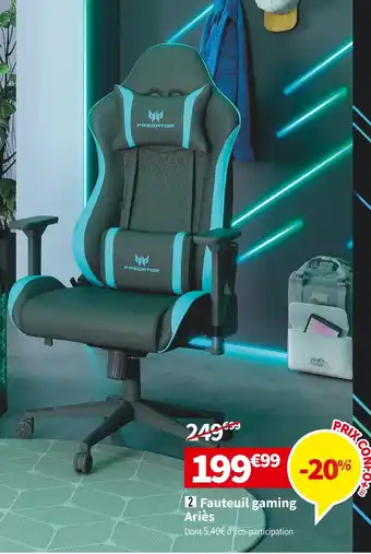 Conforama PREDATOR / ARIES FAUTEUIL GAMING BICOLORE offre