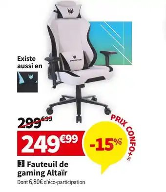 Conforama PREDATOR  FAUTEUIL GAMING BICOLORE ALTAÏR offre