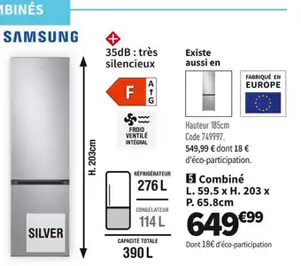 Conforama SAMSUNG RÉF. COMBINÉ RB3CT600FSA offre