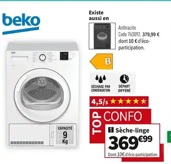 Conforama BEKO SÈCHE-LINGE DCB912W offre