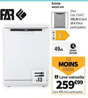 Conforama FAR LAVE-VAISSELLE LV13C49M21W offre