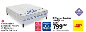 Conforama Epeda MATELAS RESSORTS ENSACHÉS LE GRACIEUX offre