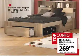 Conforama LIT ADULTE 140X190/200 CM MAXIMAX offre