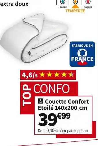 Conforama NIGHTITUDE COUETTE CONFORT ETOILÉ 140X200 CM offre
