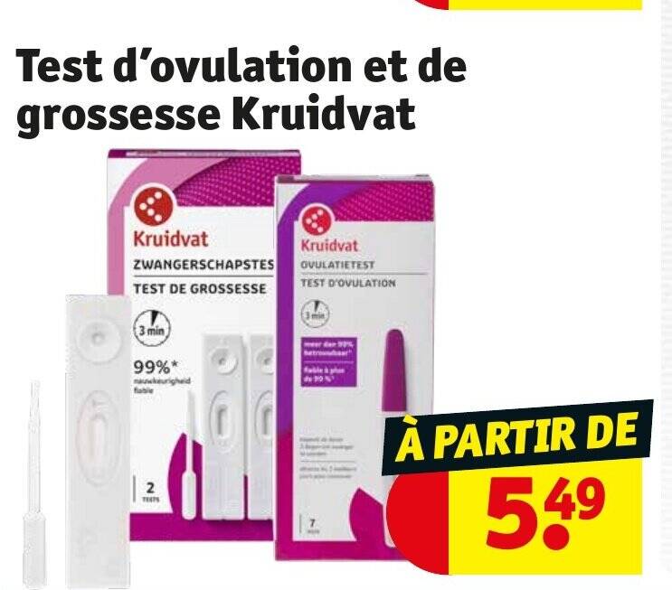 Promo Test d'ovulation et de grossesse Kruidvat chez Kruidvat