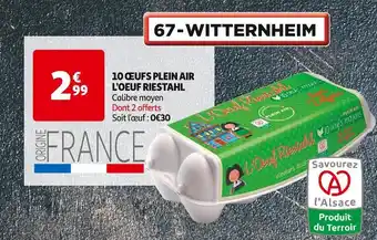 Auchan L'OEUF RIESTAHL 10 OEUFS PLEIN AIR offre