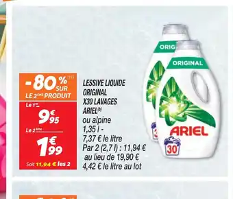 Netto LESSIVE LIQUIDE ORIGINAL X30 LAVAGES ARIEL(b) offre