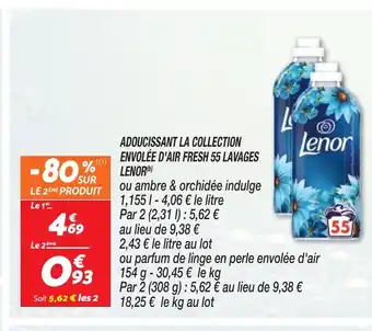 Netto ADOUCISSANT LA COLLECTION ENVOLÉE D'AIR FRESH 55 LAVAGES LENOR(b) offre