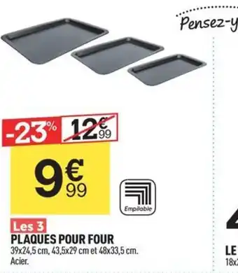 Centrakor PLAQUES POUR FOUR offre