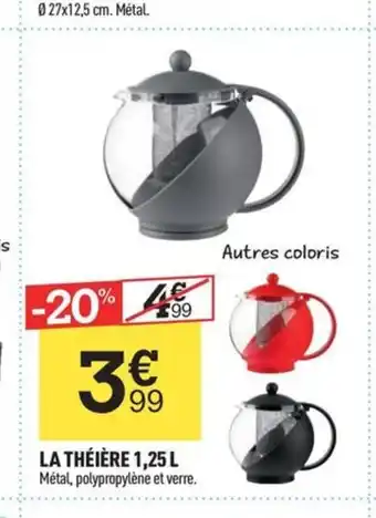 Centrakor LA THÉIÈRE 1,25 L offre