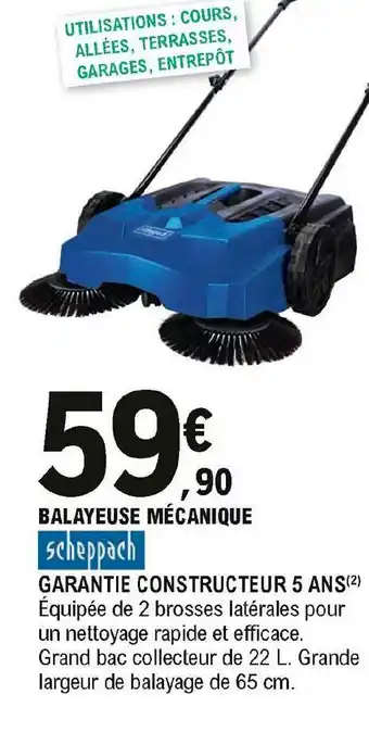 E.Leclerc Brico Balayeuse Mécanique Scheppach offre