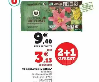 Hyper U Terreau Universel offre