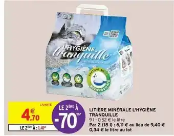 Intermarché Litière Minérale L'hygiène Tranquille offre