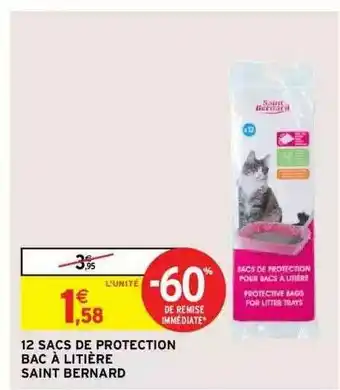 Intermarché 12 Sacs De Protection Bac à Litière Saint Bernard offre