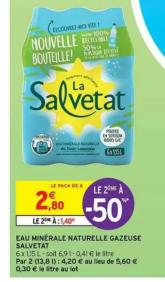 Intermarché Contact Eau Minérale Naturelle Gazeuse Salvetat offre