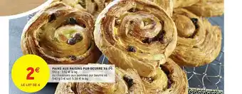 Intermarché Contact Pains Aux Raisins Pur Beurre X6 offre